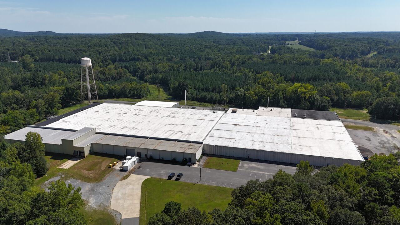 Seasonal aerial view of a commercial property in Clover, South Carolina